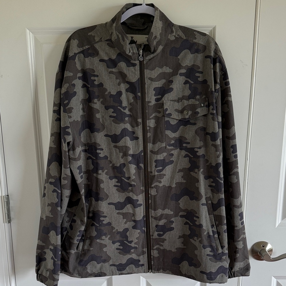 Linksoul Men's Camouflage Lightweight Zip-Front Jacket - Olive Camo XL